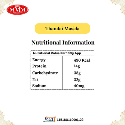 Thandai Masala | Traditional Beverage Spice Mix | 50g, 100g, 200g, 500g