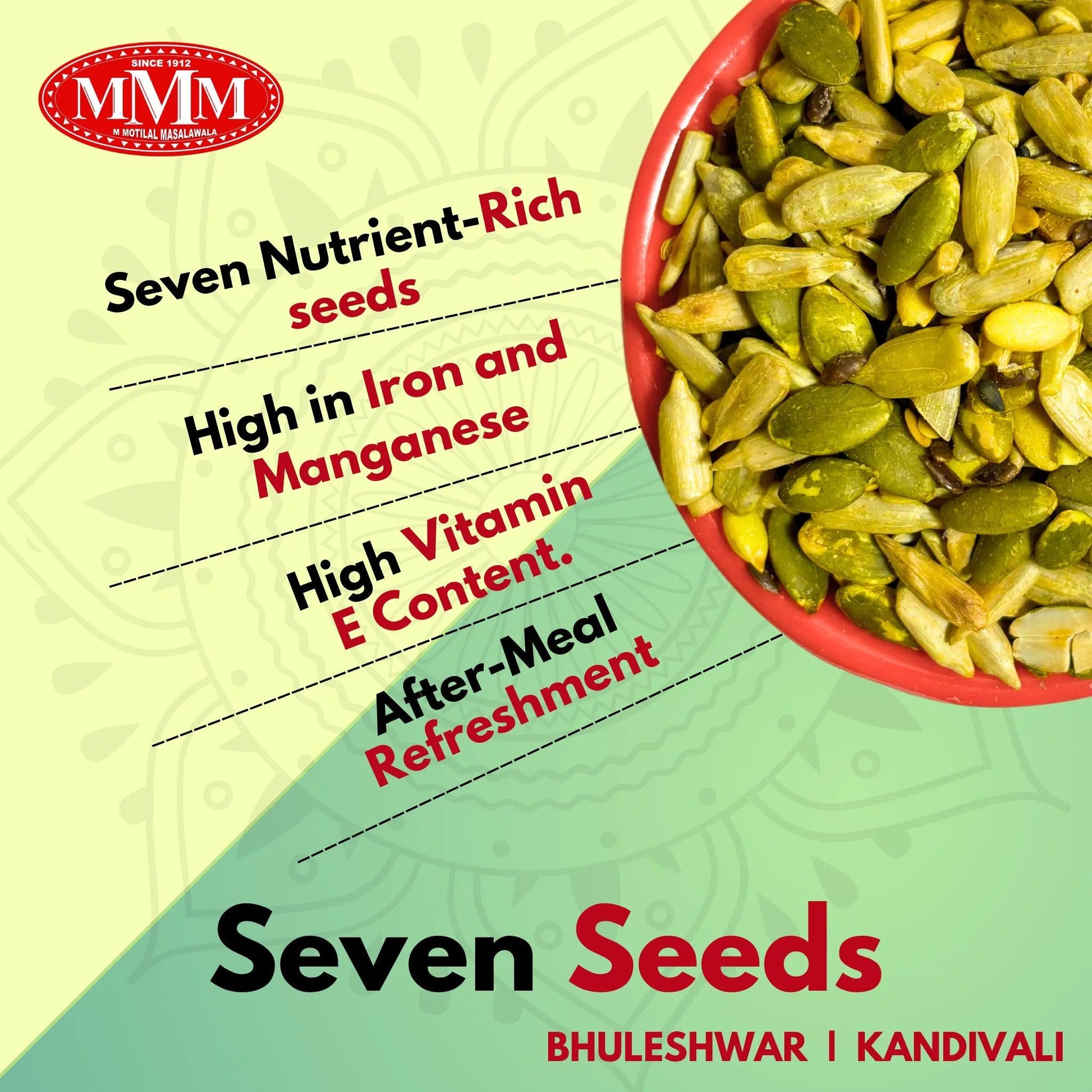 Seven Seeds Mukhwas by M Motilal Masalawala | Healthy Digestive Mouth Freshener with Roasted Seeds