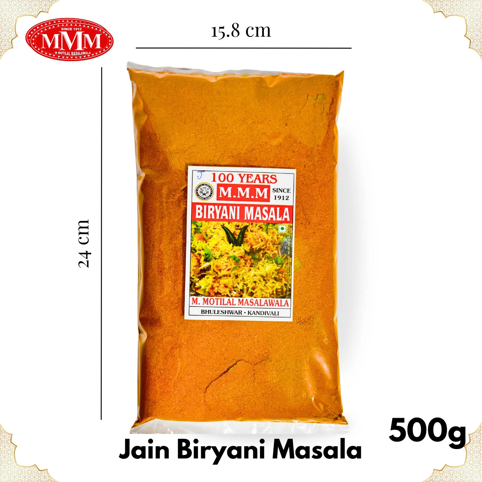 Jain Biryani Masala 500g Dimension