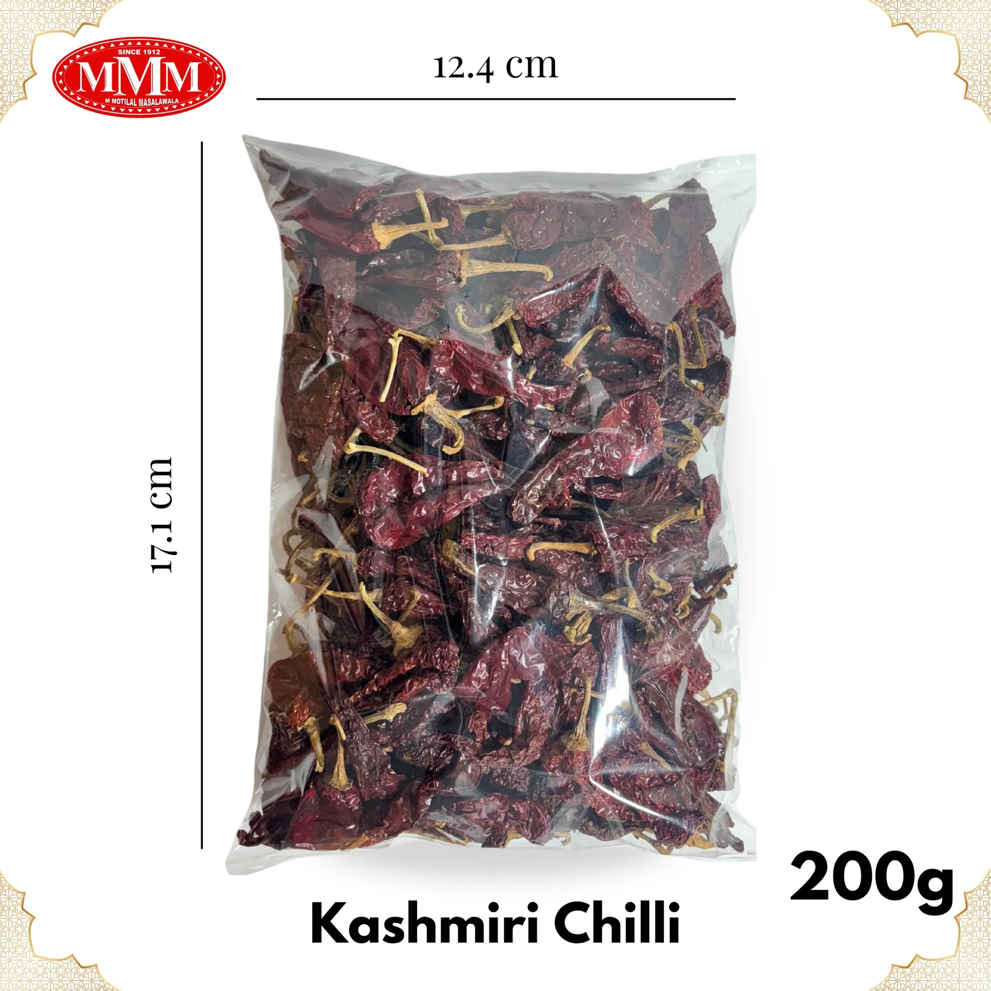 kashmiri chilly 200g dimension