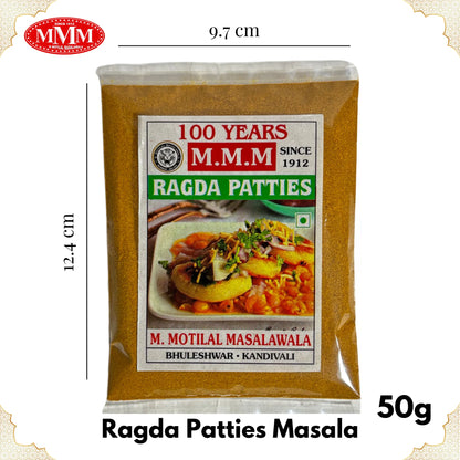 Ragda Patties Masala 50g Motilal Masalawala Dimension