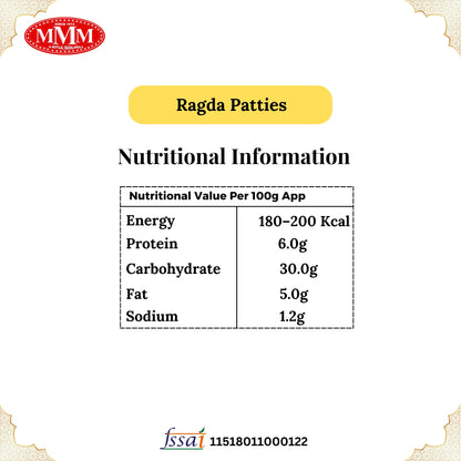 Ragda Patties Masala  Motilal Masalawala Nutrional Information