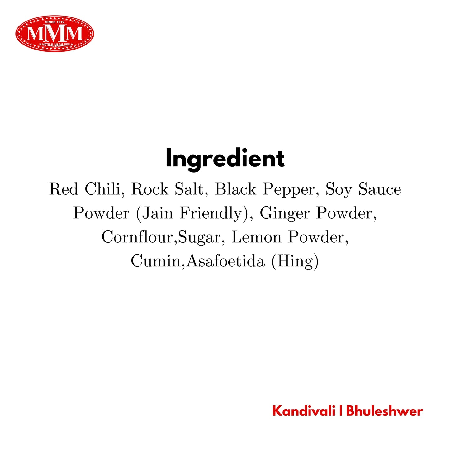 Schezwan Masala Motilal Masalawala Ingredient