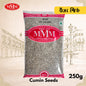 Pack of cumin seeds with MMM logo on a decorative background