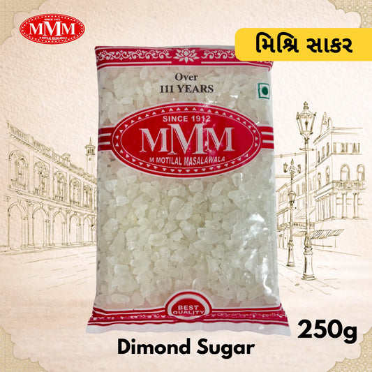 Bag of Dimond Sugar with MMM logo on a decorative background