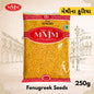 Pack of Fenugreek Seeds with MMM brand logo on a decorative background