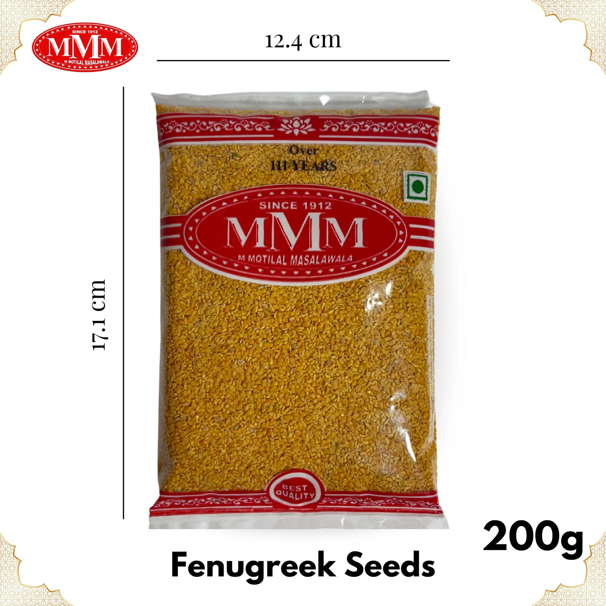 Fenugreek Seeds 200g Motilal Masala Dmension