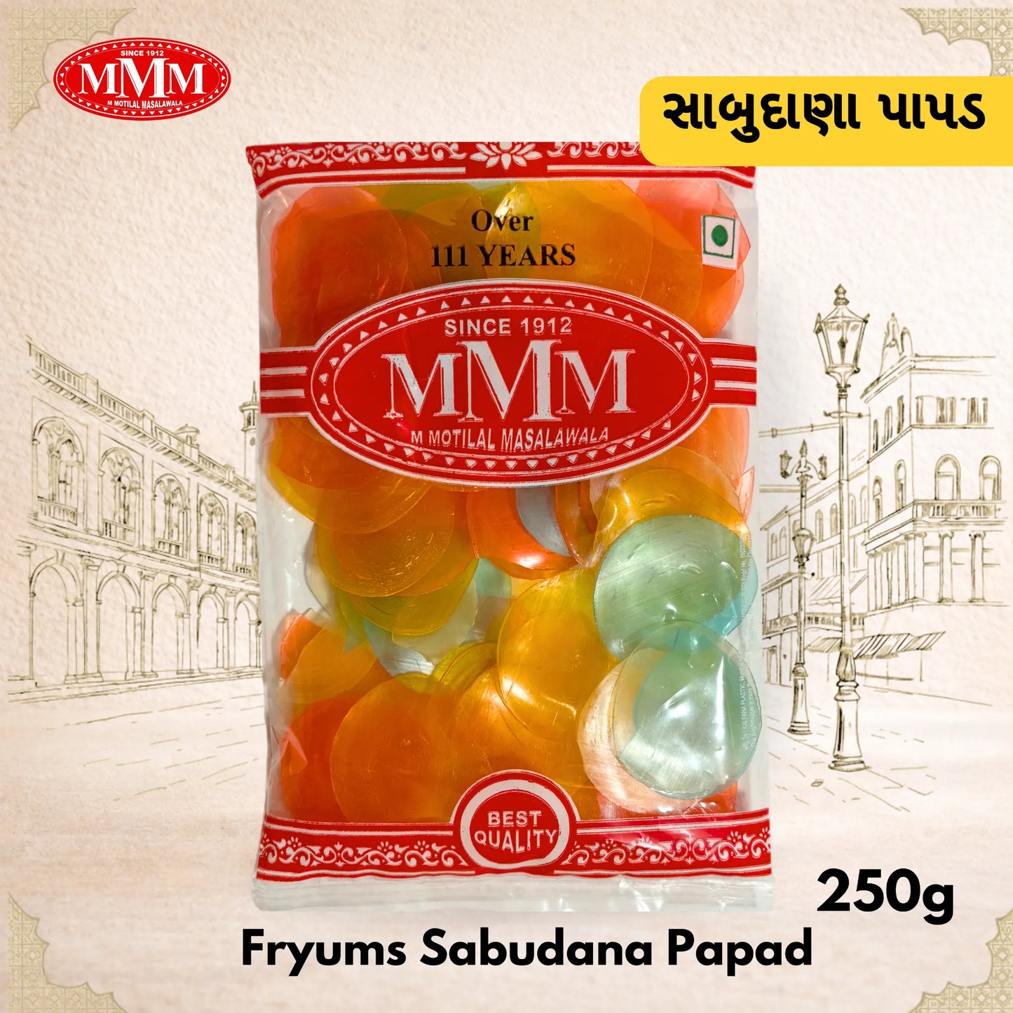 fryums sabudana papad packet of motilal masalawala instant snack
