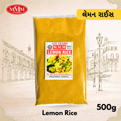Pack of M.M.M Lemon Rice with a scenic background