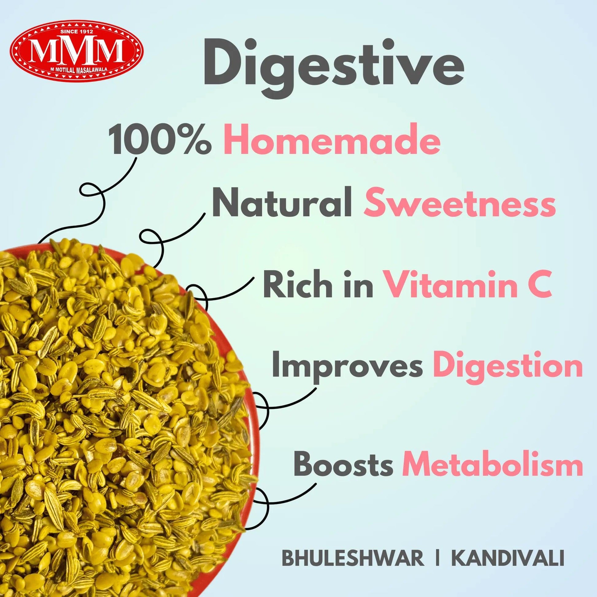 Digestive Mukhwas | Mouth Freshner | 100%Homemade | Digestive After-Meal Snack | Available in 100gms,200gms - M Motilal Masalawala