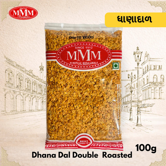 Packaged food item with MMM brand logo on a decorative background