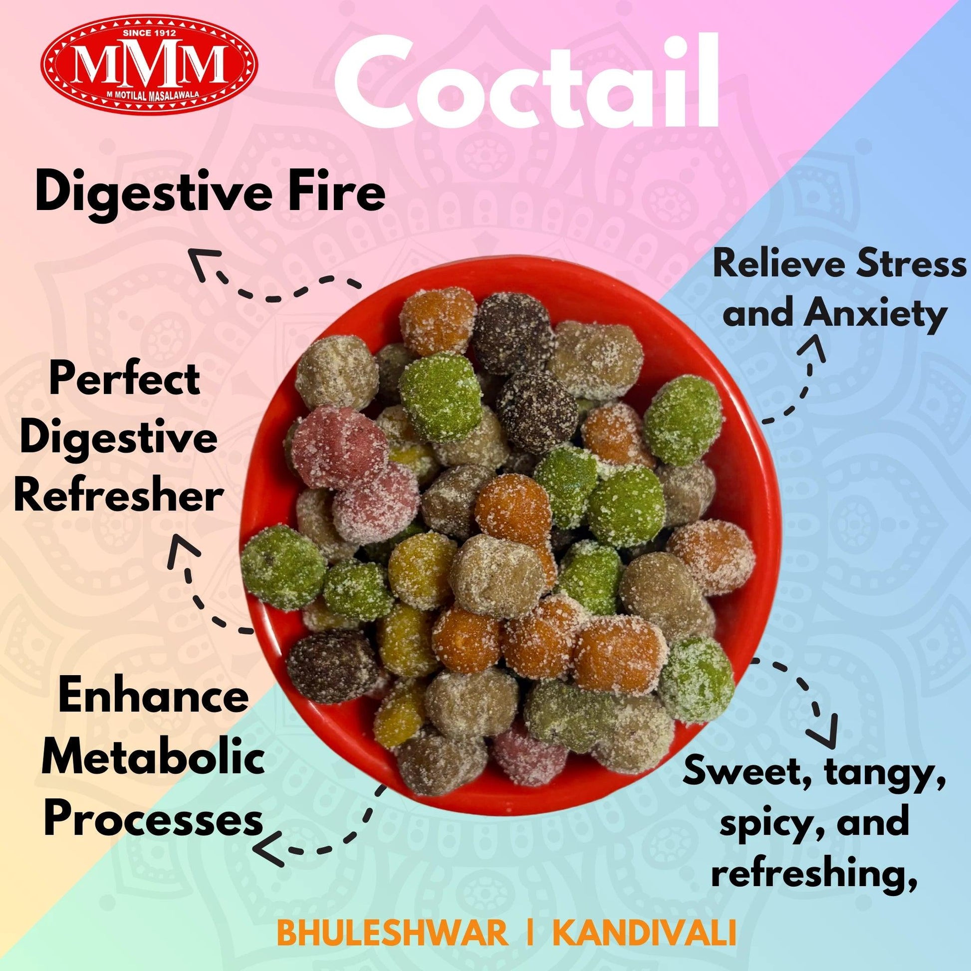 Cocktail Goli | Traditional Indian Mukhwas | Pomegranate Mukhwas | Available in 100g,200g - M Motilal Masalawala