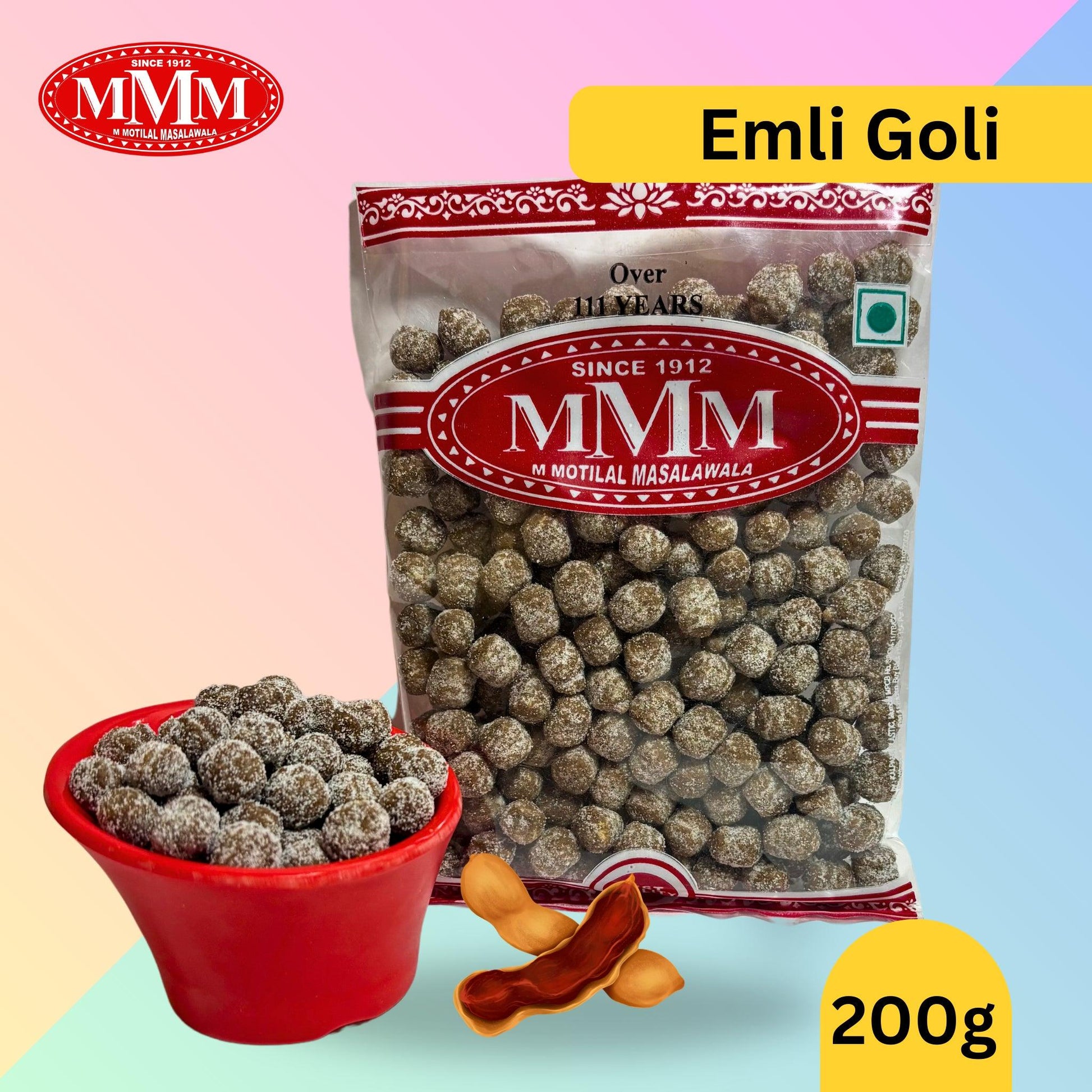 Emli Goli | Tamarind Goli for Digestion | Mouth Freshener | Available in 100grm and 200 grm - M Motilal Masalawala