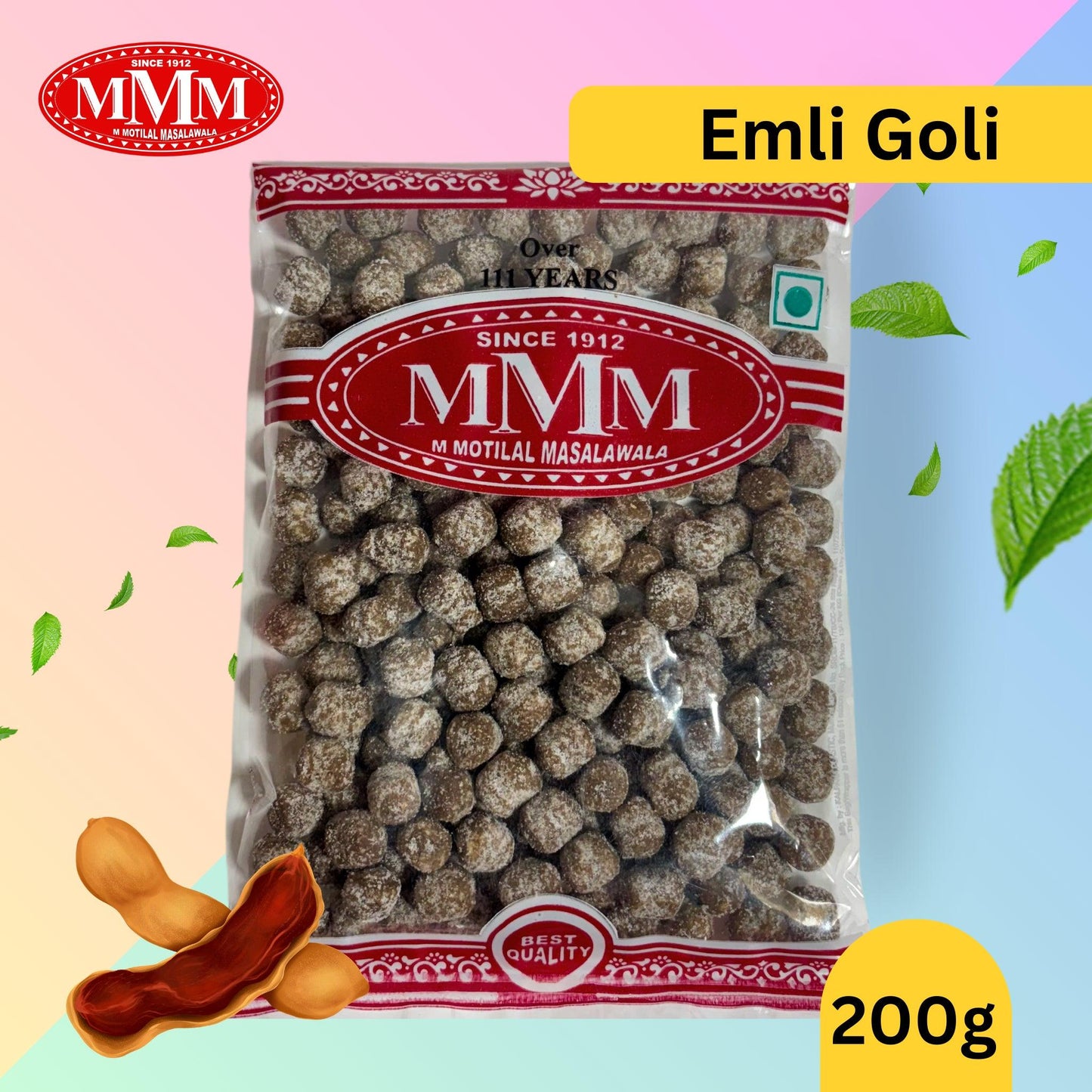 Emli Goli | Tamarind Goli for Digestion | Mouth Freshener | Available in 100grm and 200 grm - M Motilal Masalawala