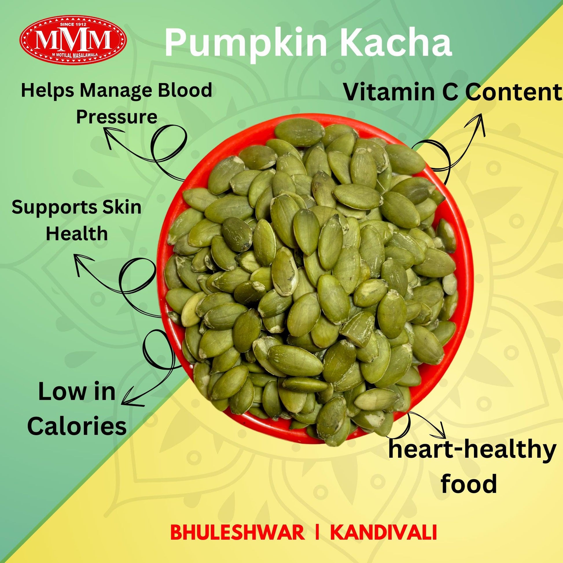 Raw Pumpkin Seeds | Snacking & Cooking | Protein Fiber Rich | Avalaible in 100g - M Motilal Masalawala