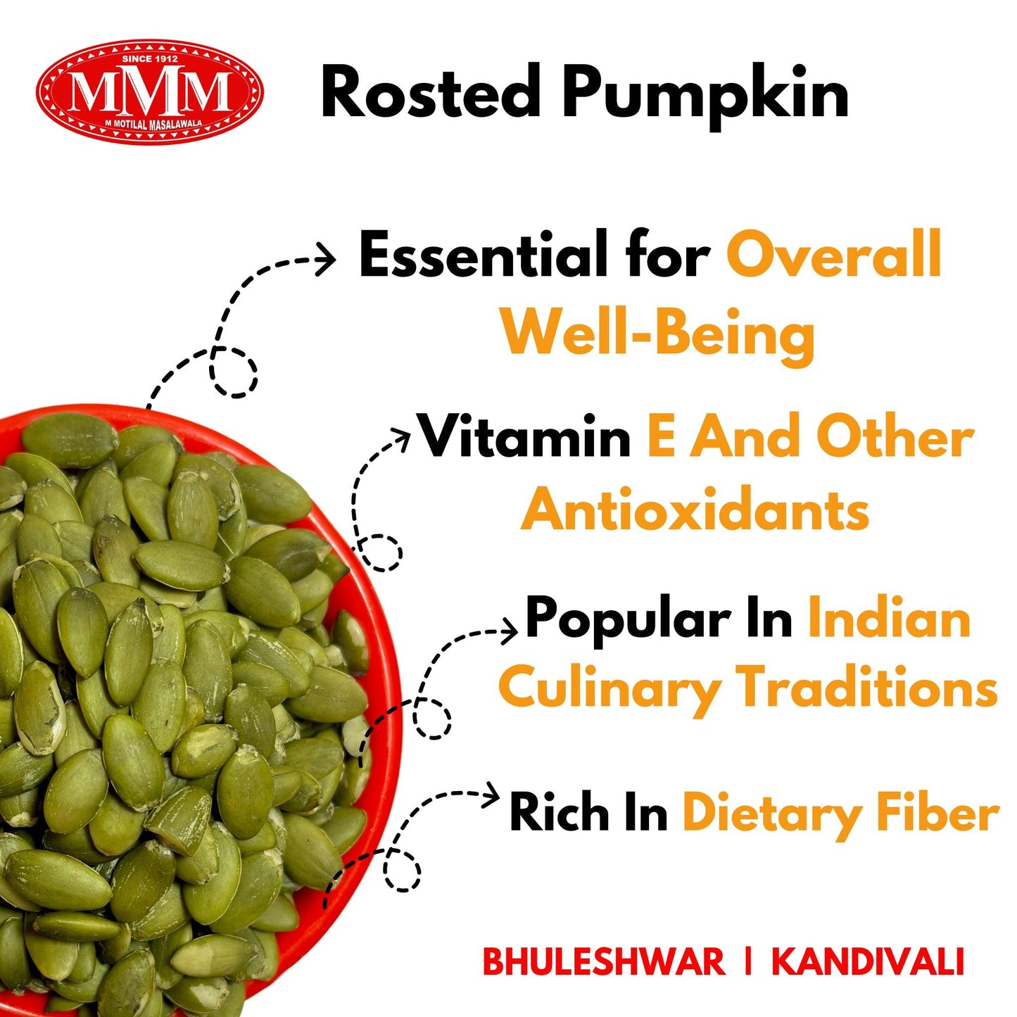 Pumpkin Seeds Roasted | Healthy and Crunchy Snack | Lightly Salted | Available in 100g,200g - M Motilal Masalawala