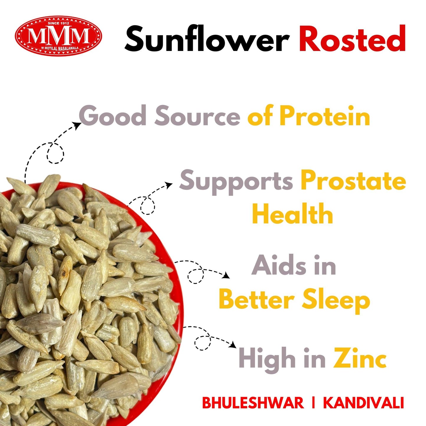 Roasted Sunflower Seeds | Healthy and Crunchy Snack | Available in 100g,200 g. - M Motilal Masalawala