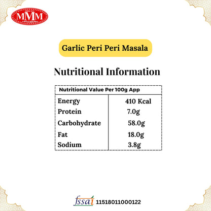 Peri Peri Masala Nutritional INformation motilal masalwala