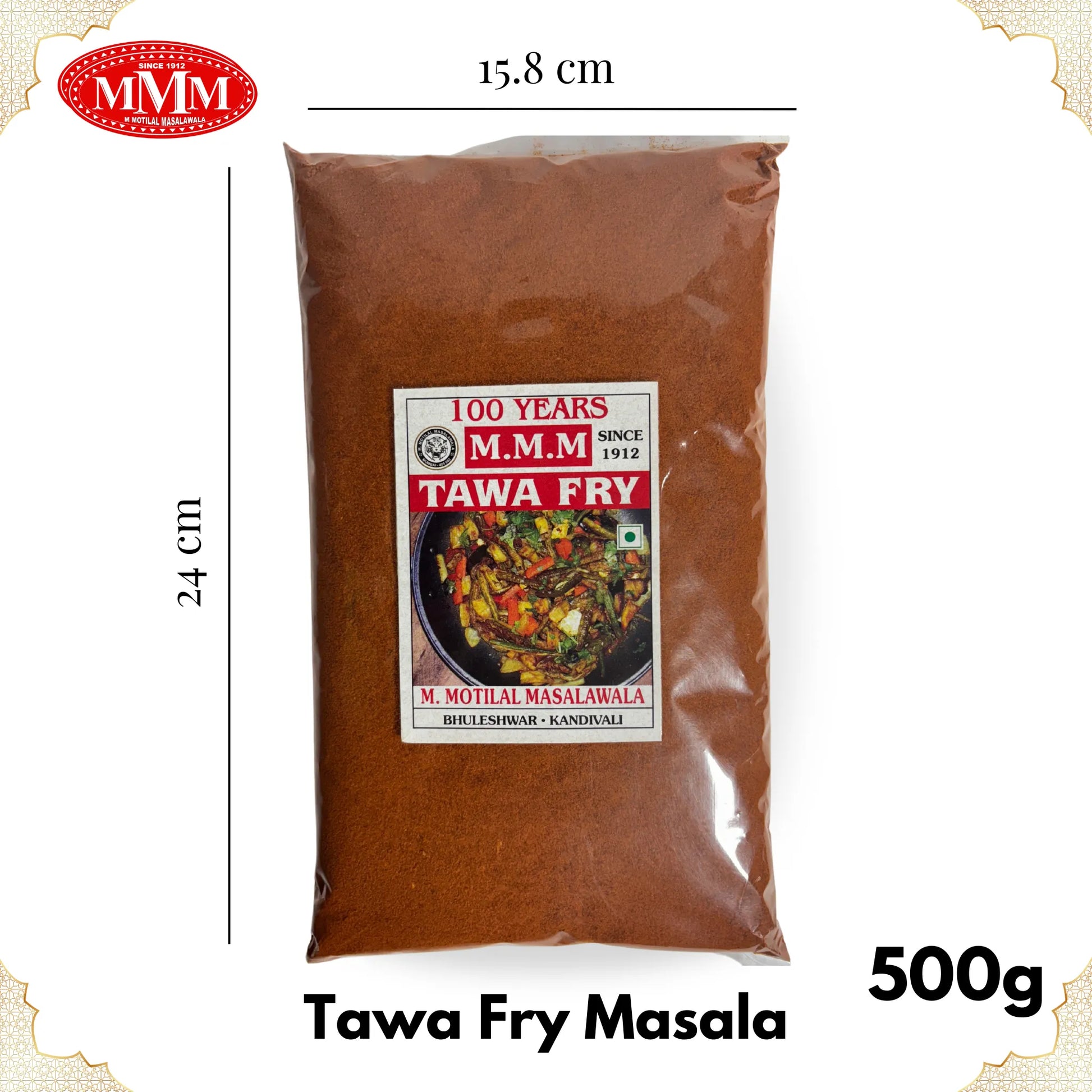 Tawa Fry Masala 500g Motilal Masala dimension